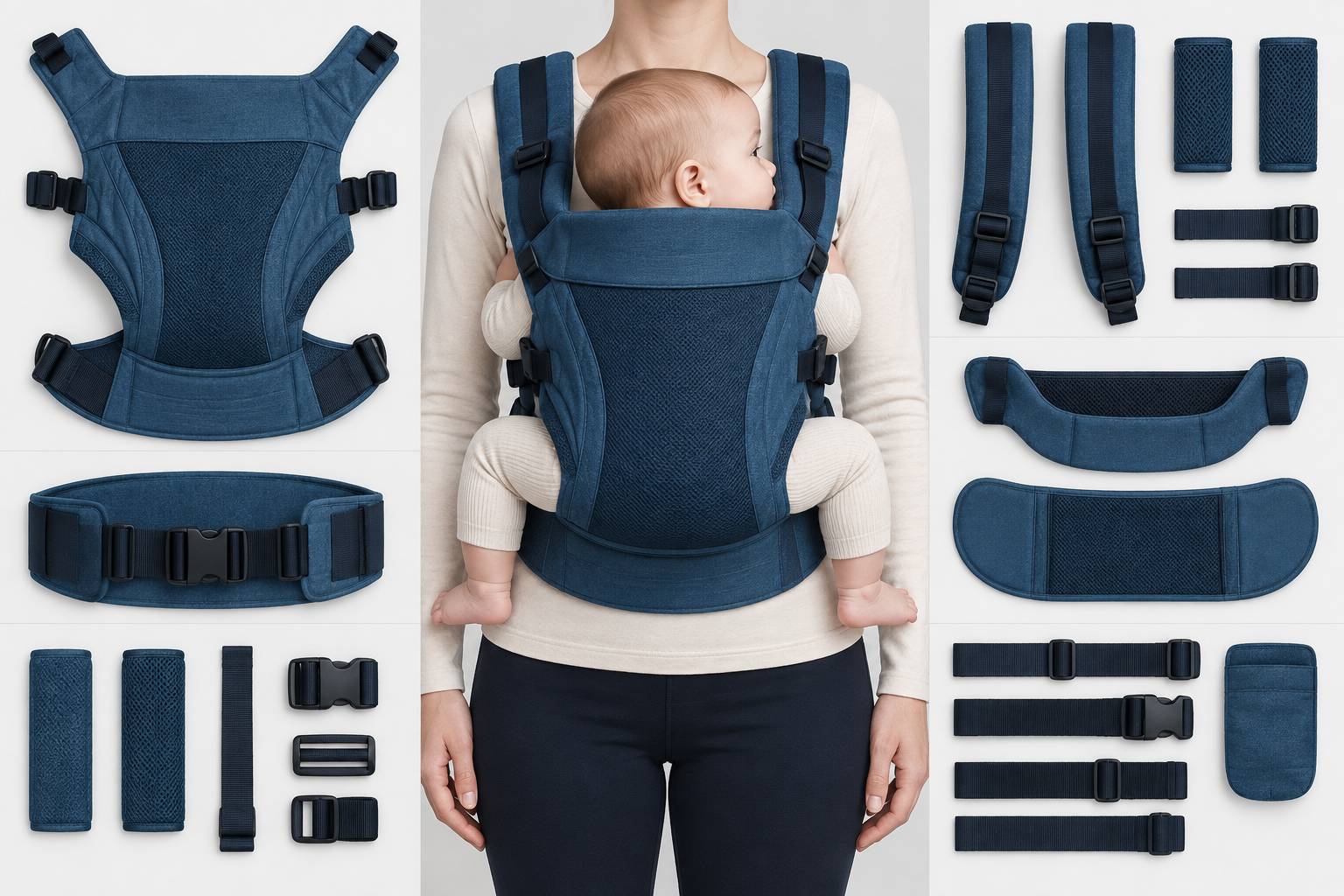 Illustration éditoriale du sujet : Porte-bébé physiologique : ce que le terme recouvre vraiment