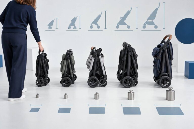 Poussette canne : comparatif, poids et dimensions pliée
