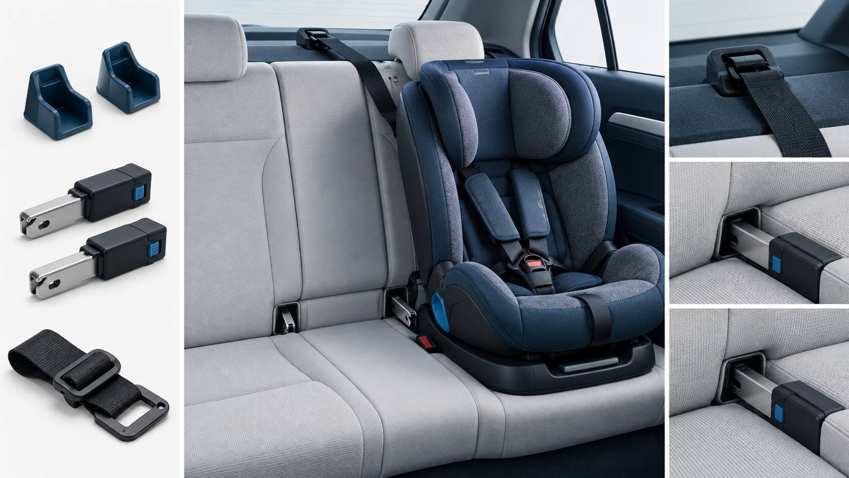 Illustration éditoriale du sujet : Siège auto Isofix : compatibilité et points d'ancrage